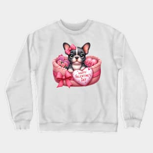 Valentine French Bulldog in Bed Crewneck Sweatshirt